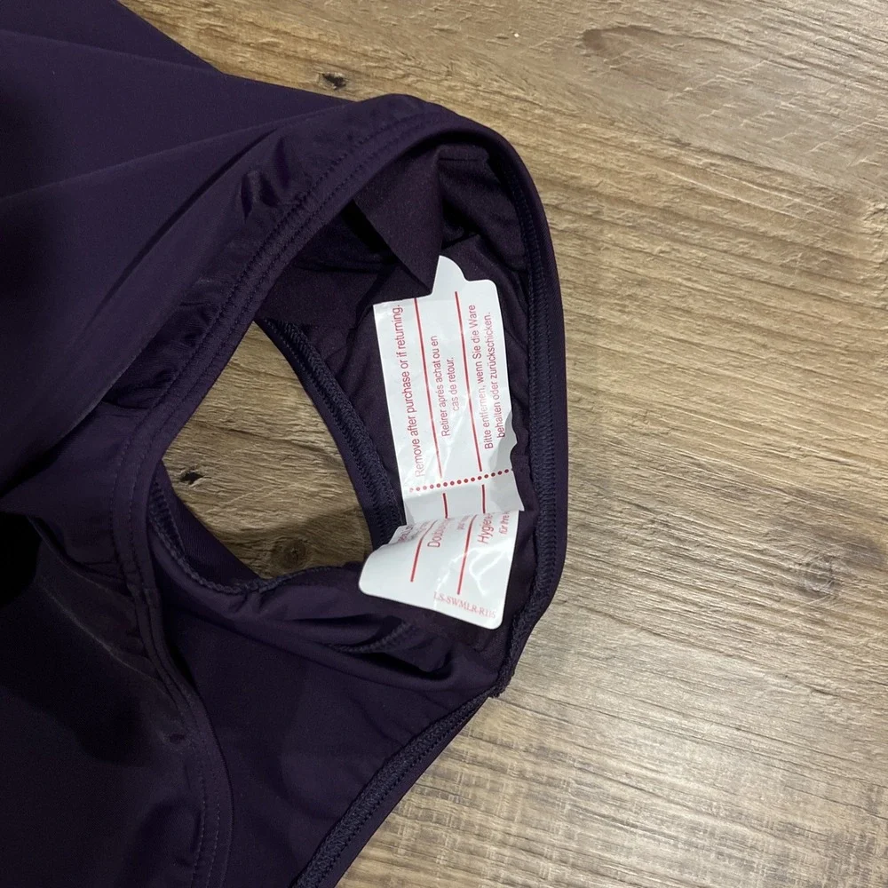 L.L. Bean Women's Swimsuit Size 24W Mast Purple Padded Self Bra Lycra Extra Life